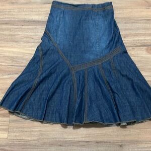 Tasha Polizzi Blue Denim A-Line Skirt